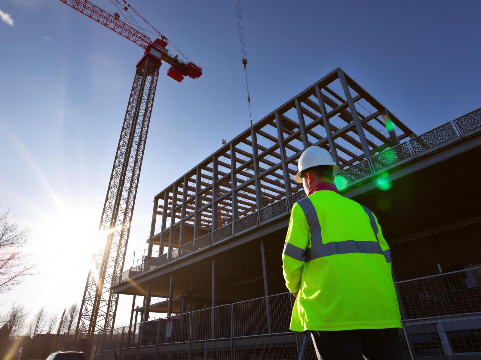 Large residential development with tower crane