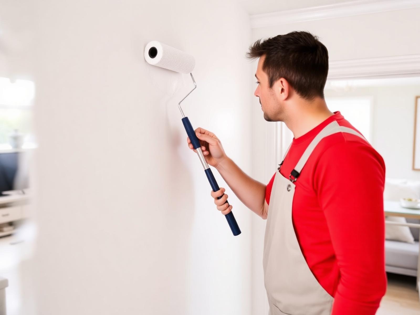 Professional painter applying finish to a wall